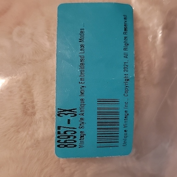 Vintage Style Antique Ivory Embroidered Lace Modest Midi Dress 2x or 3x bnwt! - Picture 6 of 7